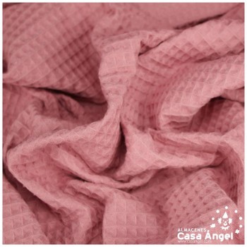 TELA GOFRE ROSA ANTIGUO DE ALGODÓN ECOLÓGICO 150cm