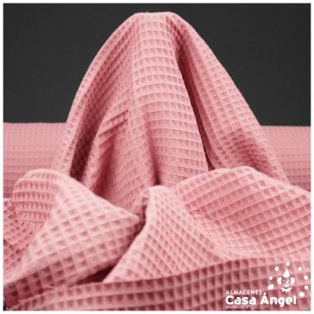 TELA GOFRE ROSA ANTIGUO DE ALGODÓN ECOLÓGICO 150cm