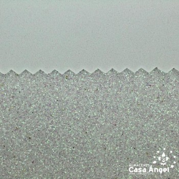 GOMA EVA GLITTER COLOR BLANCO IRISADO