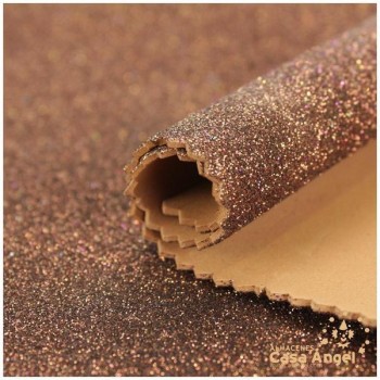 Goma EVA glitter color marrón