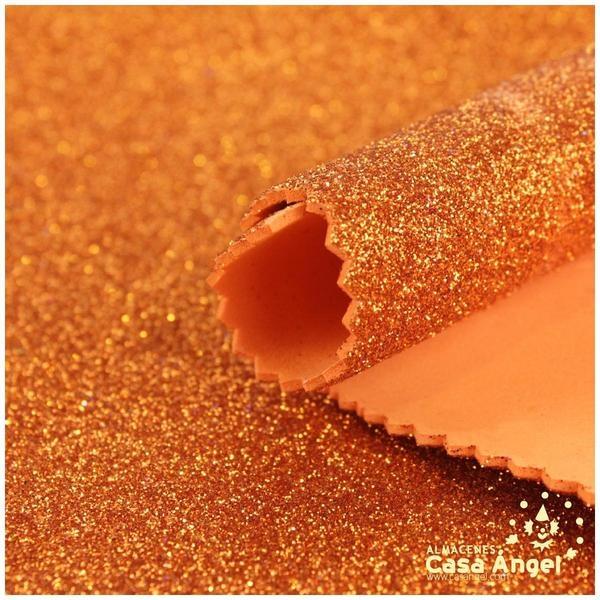 GOMA EVA GLITTER COLOR NARANJA