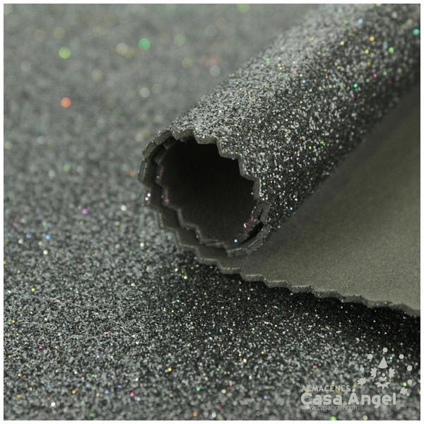 GOMA EVA GLITTER COLOR NEGRO
