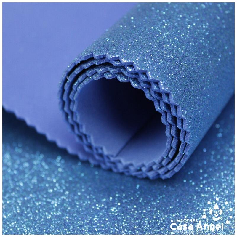 GOMA EVA GLITTER COLOR TURQUESA