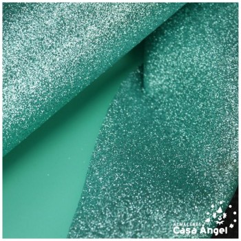 GOMA EVA GLITTER COLOR VERDE AGUA 100cm