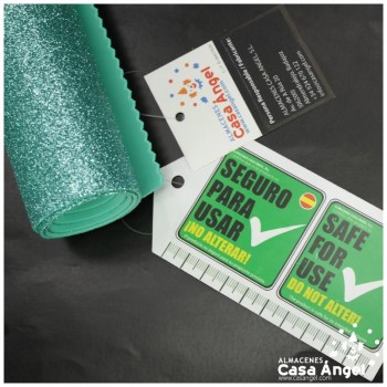 GOMA EVA GLITTER COLOR VERDE AGUA 100cm