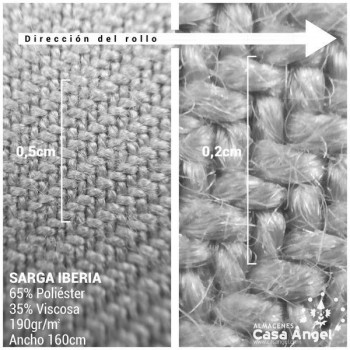 TELA DE SARGA GRIS MARENGO SERIE IBERIA 160cm