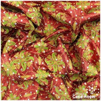 LAMÉ ROJO ESTAMPADO CON LENTEJUELAS SERIE FANTASY 112cm