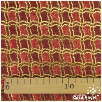 BROCADO DE CUADROS SERIE RIPPLE BURDEOS 112cm
