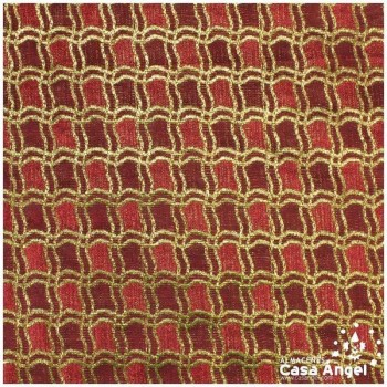 BROCADO DE CUADROS SERIE RIPPLE BURDEOS 112cm