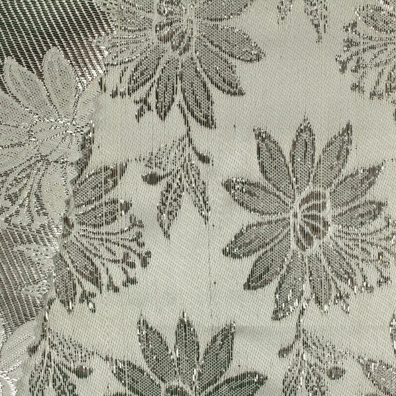 BROCADO PLATEADO DE FLORES 112cm