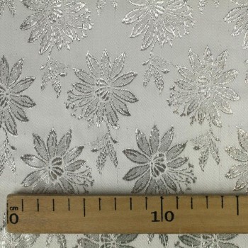 BROCADO PLATEADO DE FLORES 112cm
