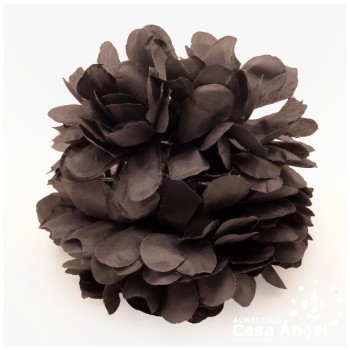 FLOR FLAMENCA DALIA CON PINZA EN COLORES NEGRO Y NARANJA DEGRADADO 8cm