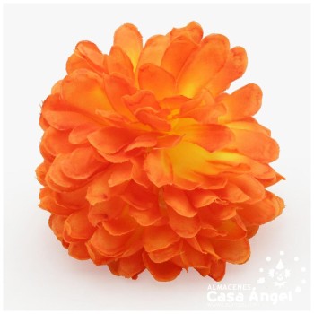 FLOR FLAMENCA DALIA CON PINZA EN COLORES NEGRO Y NARANJA DEGRADADO 8cm