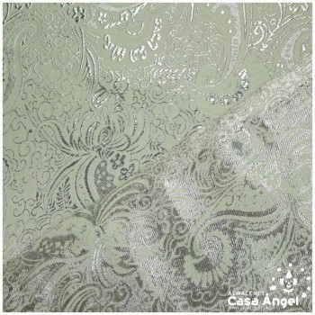 BROCADO JACQUARD CACHEMIR CRUDO Y PLATA SERIE JACLUR 150cm