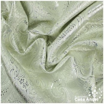 BROCADO JACQUARD CACHEMIR CRUDO Y PLATA SERIE JACLUR 150cm