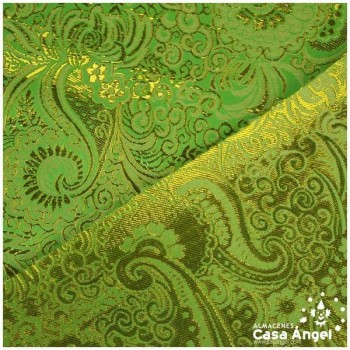 BROCADO JACQUARD CACHEMIR PISTACHO Y ORO SERIE JACLUR 150cm