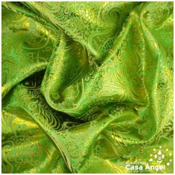 BROCADO JACQUARD CACHEMIR PISTACHO Y ORO SERIE JACLUR 150cm