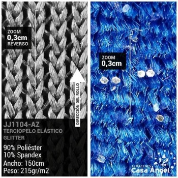 TERCIOPELO LYCRA AZUL GLITTER SERIE ÁTOMOS 150cm