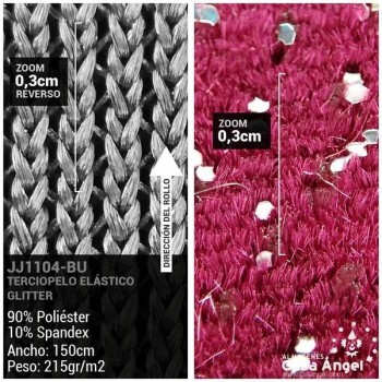 TERCIOPELO LYCRA BURDEOS GLITTER SERIE ÁTOMOS 150cm