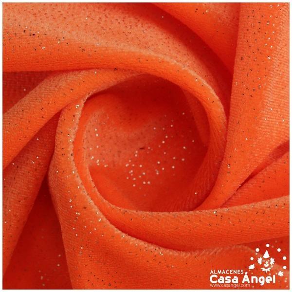 TERCIOPELO LYCRA NARANJA GLITTER SERIE ÁTOMOS 150cm