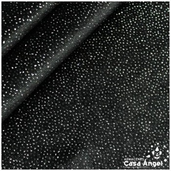 TERCIOPELO LYCRA NEGRO GLITTER PLATA SERIE ÁTOMOS 150cm