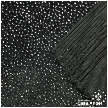 TERCIOPELO LYCRA NEGRO GLITTER PLATA SERIE ÁTOMOS 150cm