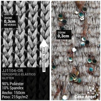 TERCIOPELO LYCRA ORO GLITTER SERIE ÁTOMOS 150cm