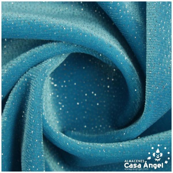 TERCIOPELO LYCRA TURQUESA GLITTER SERIE ÁTOMOS 150cm