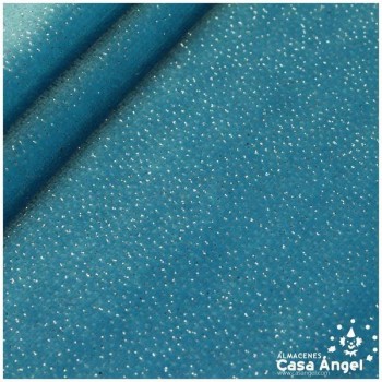TERCIOPELO LYCRA TURQUESA GLITTER SERIE ÁTOMOS 150cm
