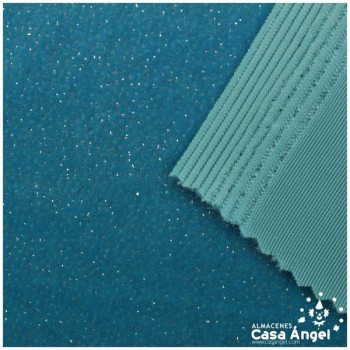 TERCIOPELO LYCRA TURQUESA GLITTER SERIE ÁTOMOS 150cm