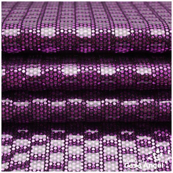 PAN DE ORO MICROPUNTOS MORADO PLASTIFICADO 150cm