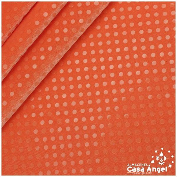 TERCIOPELO ELÁSTICO CON LENTEJUELAS NARANJA FLÚOR 150cm