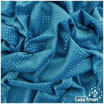 TERCIOPELO ELÁSTICO LENTEJUELA 150cm - TURQUESA