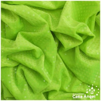 TERCIOPELO ELÁSTICO CON LENTEJUELAS VERDE FLÚOR 150cm