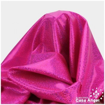 LYCRA FUCSIA CON BRILLO HOLOGRÁFICO EN LUNARES 150cm