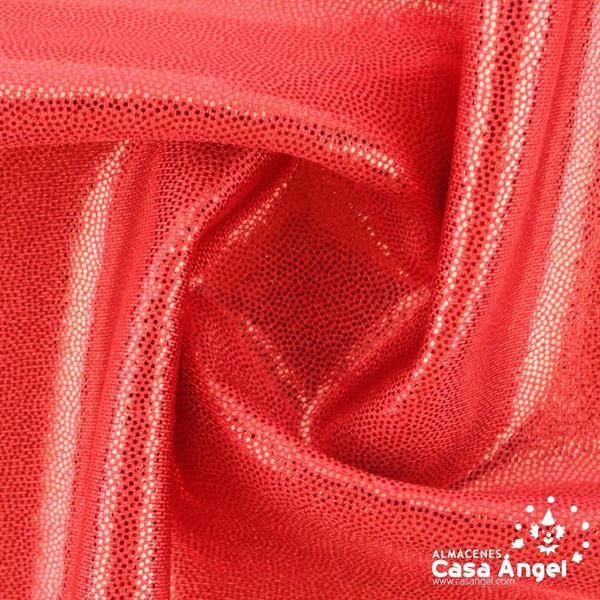 LYCRA ROJA CON BRILLO EN MICROPUNTOS 150cm