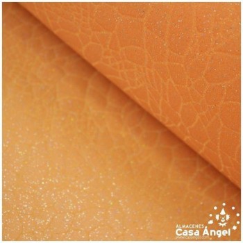 LICRA NARANJA CON PELÍCULA DE GLITTER SERPIENTE SERIE PITÓN 150cm