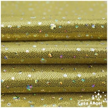 LYCRA DORADA ESTAMPADA SERIE PERSEIDAS 150cm