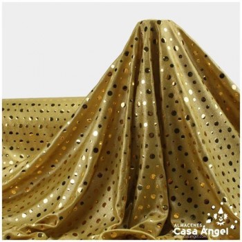 TELA PUNTO BISÚ ORO LENTEJUELA ANCHO 150cm