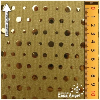 TELA PUNTO BISÚ ORO LENTEJUELA ANCHO 150cm
