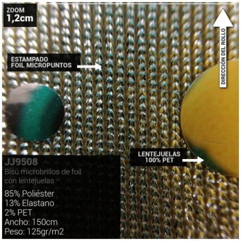 TELA PUNTO BISÚ ORO LENTEJUELA ANCHO 150cm