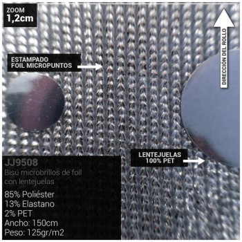 TELA PUNTO BISÚ PLATA LENTEJUELA ANCHO 150cm