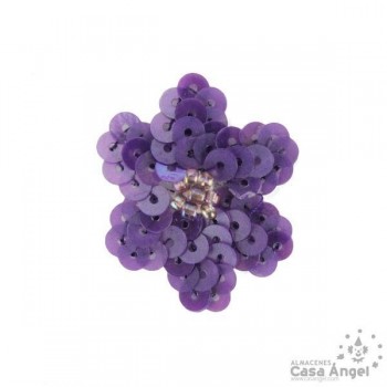 FLOR DE LENTEJUELAS Y ROCALLA 10 UNIDADES 3cm