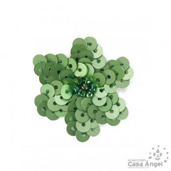 FLOR DE LENTEJUELAS Y ROCALLA 10 UNIDADES 3cm