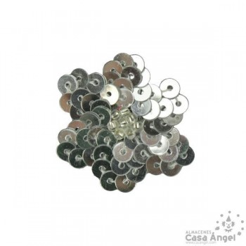 FLOR DE LENTEJUELAS Y ROCALLA 10 UNIDADES 3cm