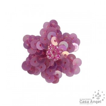 FLOR DE LENTEJUELAS Y ROCALLA 10 UNIDADES 3cm