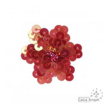 FLOR DE LENTEJUELAS Y ROCALLA 10 UNIDADES 3cm