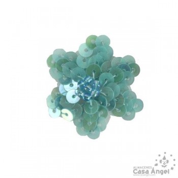 FLOR DE LENTEJUELAS Y ROCALLA 10 UNIDADES 3cm