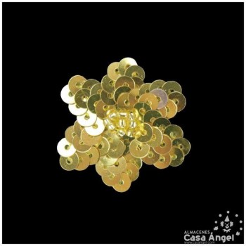 FLOR DE LENTEJUELAS Y ROCALLA 10 UNIDADES 3cm