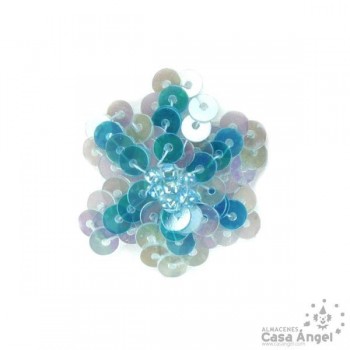 FLOR DE LENTEJUELAS Y ROCALLA 10 UNIDADES 3cm